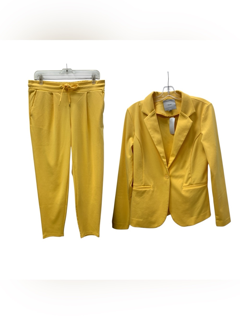 Yellow Ponte Knit Blazer with Matching Jogger Pants